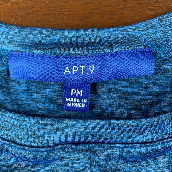 Apt 9 Short Sleeve Blue Top Gathered Front - Picture 3 of 5